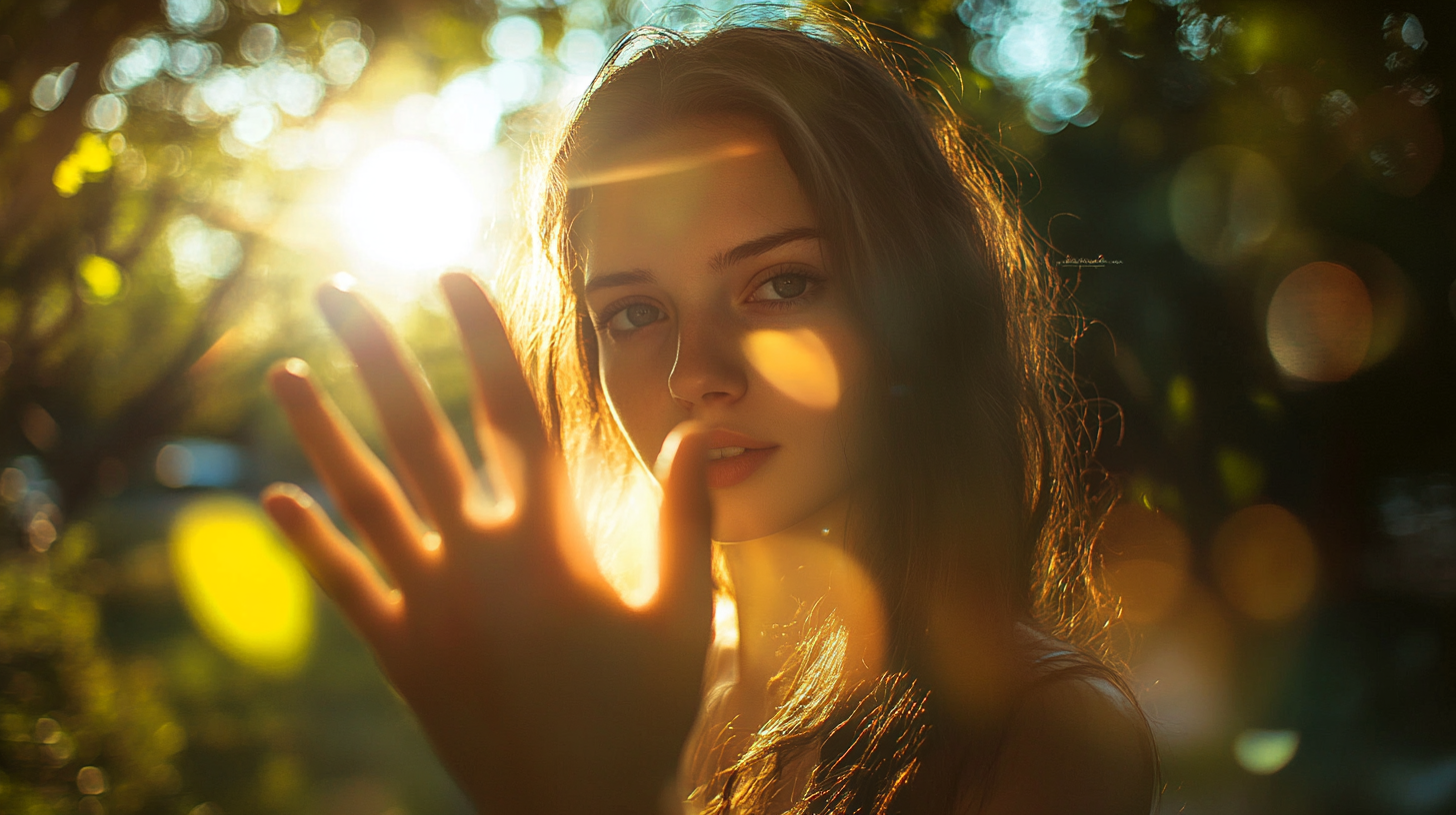 Ragazza mano aperta Pilates